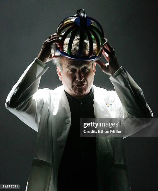 Actor/comedian Robin Williams jokes around during Google co-founder Larry Page's keynote address at the International Consumer Electronics Show...