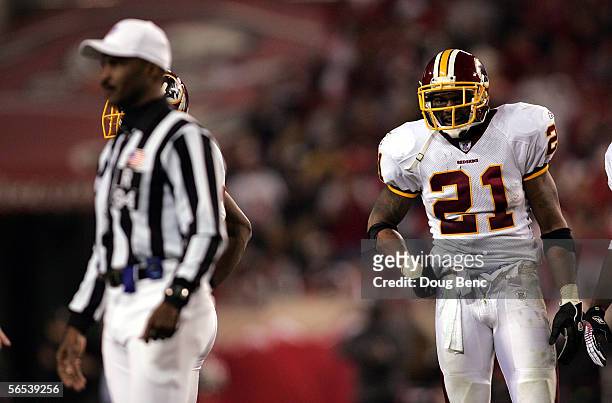 Safety Sean Taylor of the Washington Redskins is ejected from the game for unsportsmanlike conduct by referee Mike Carey in the third quarter against...
