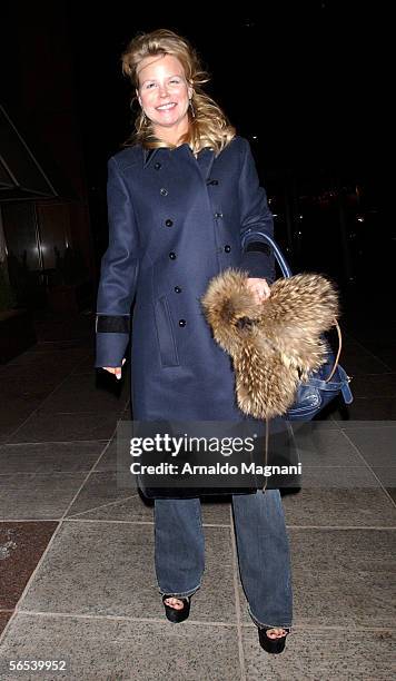 Kim Cermank arrives at the 60th birthday party for Jann Wenner, editor and publisher of Rolling Stone magazine, on January 7, 2006 at Le Bernardin...
