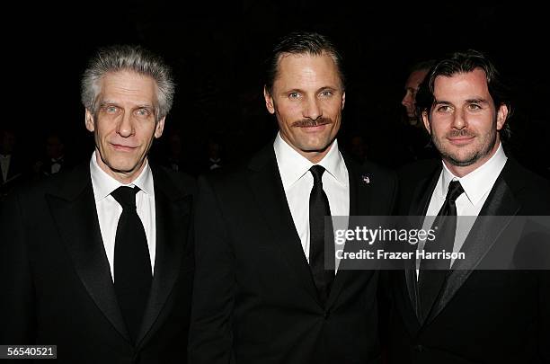 Director David Cronenberg, actor Viggo Mortensen and producer Chris Bender arrive at the 17th Annual Palm Springs International Film Festival Gala at...