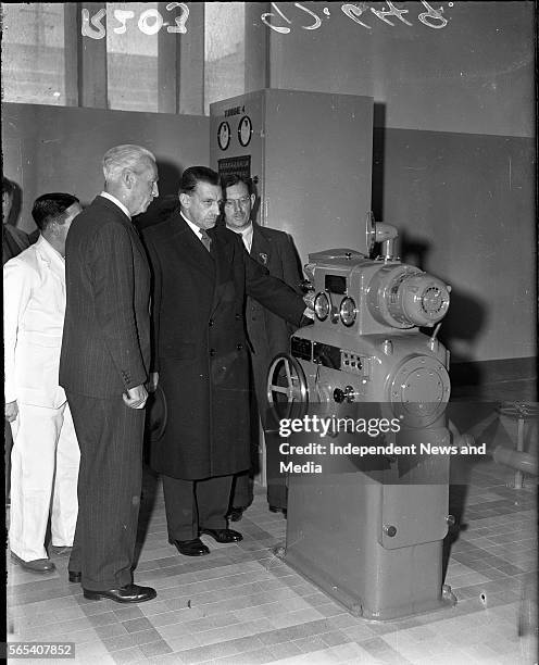 Opening of the Erne Hydro-Electric Scheme Ballyshannon, W R F Browne, Mr Sean Lemass TD, Mr J Lawlor, . .