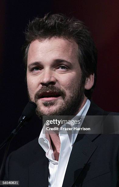 Actor Peter Sarsgaard presents Jake Gyllenhaal with the Desert Palm Achievement Award onstage at the 17th Annual Palm Springs International Film...