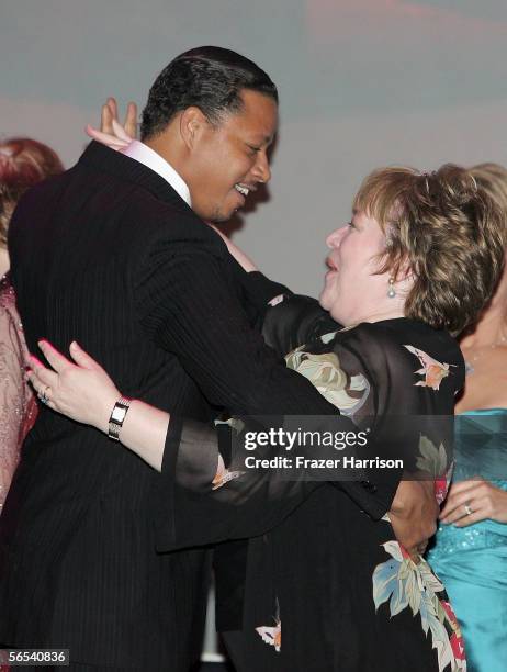 Actress Kathy Bates and Terrence Howard onstage at the 17th Annual Palm Springs International Film Festival Gala at the Palm Springs Convention...
