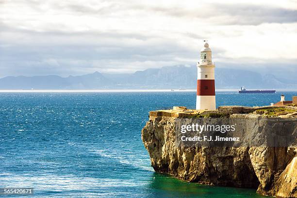 europa point lighthouse, gibraltar - algeciras stockfoto's en -beelden