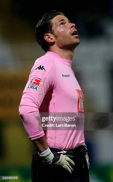 Goalkeeper Tim Wiese reacts during the Efes Pilsen Cup match between Borussia Dortmund and Werder Bremen at the Ataturk Stadium on January 8, 2006 in...