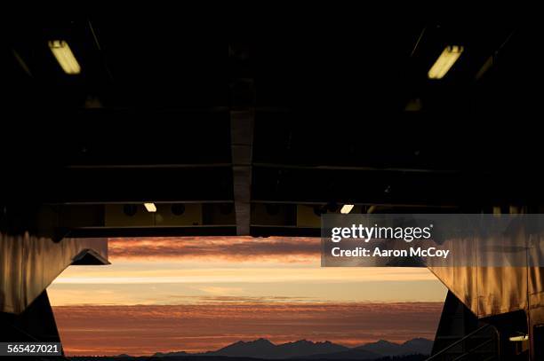 olympics from the boat - olympic mountains washington state stock illustrations