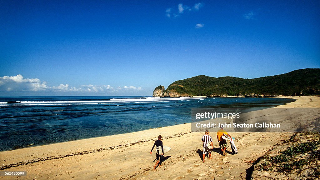 Surfers in Sumbawa