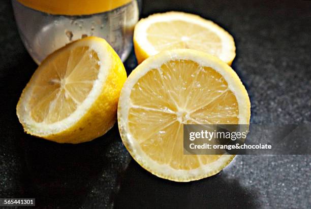 close-up of sliced lemons - alkaline food stock pictures, royalty-free photos & images