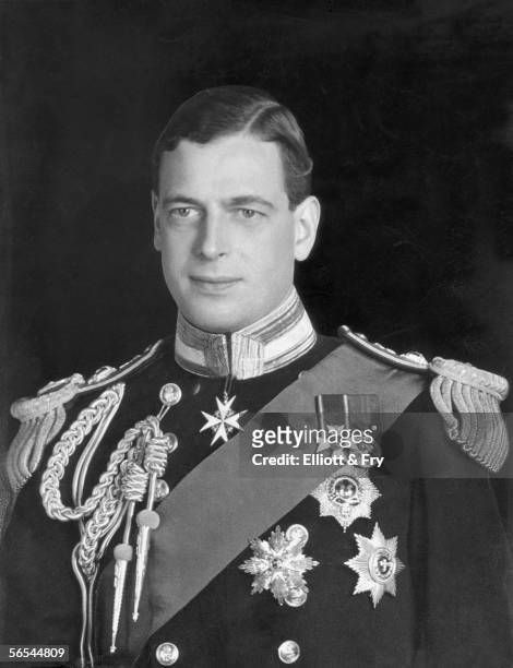 Prince George, the Duke of Kent , the fourth son of King George V, circa 1935. He died when his plane crashed in Scotland during World War II.