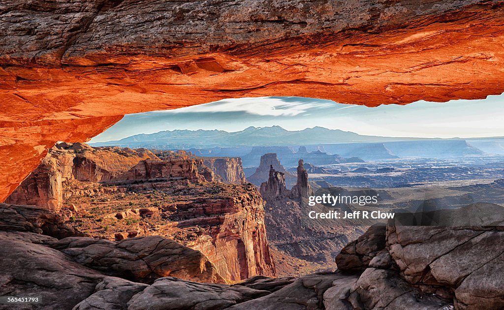Inside Mesa Arch at Sunrise
