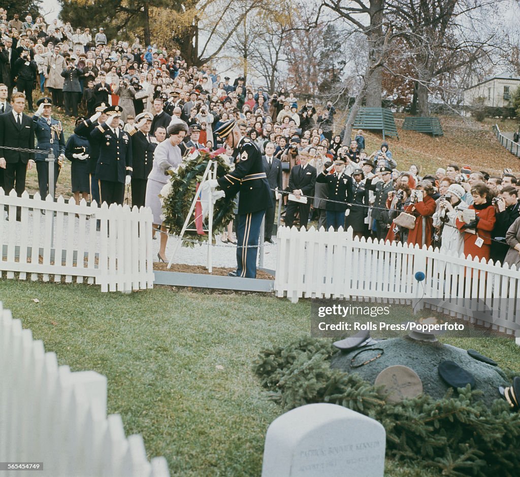 Princess Margaret At Grave Of JFK