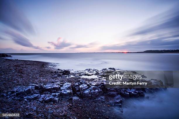 ogmore by sea sunset - south wales stock pictures, royalty-free photos & images
