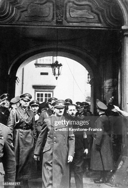 Hitler menace la paix après l'invasion de la Tchécoslovaquie le 6 avril 1939 à Brno, République Tchèque.