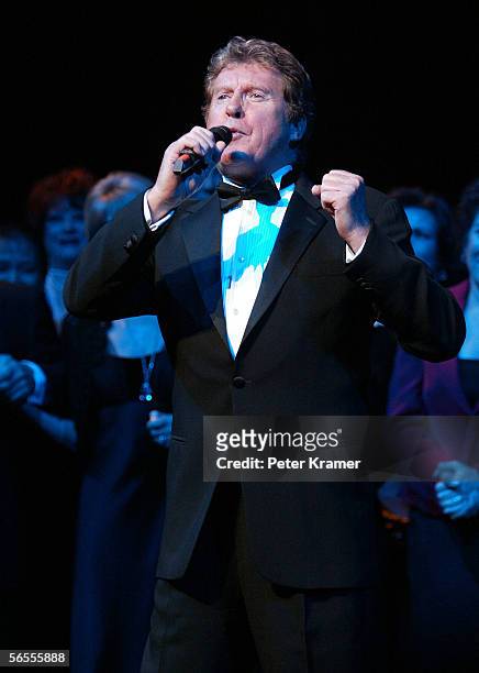 Actor Michael Crawford at the curtain call for "The Phantom of the Opera" which has become the longest running show in Broadway history surpassing...