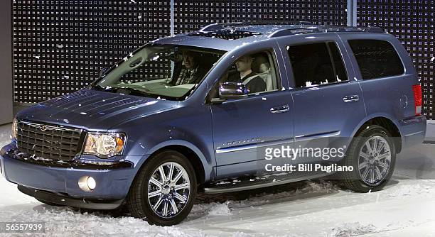 The new Chrysler Aspen SUV, the first SUV to carry the Chrysler brand, is introduced to the media at the 2006 North American International Auto Show...