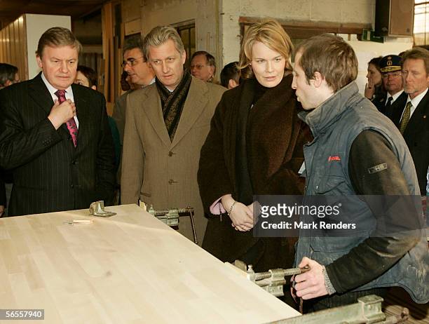 Belgian Royals Prince Philippe and Princess Mathilde visits the APIDES factory, where they spent time at an enterprise scheme which helps adults...