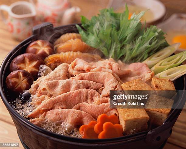 pork sukiyaki - sukiyaki stock-fotos und bilder