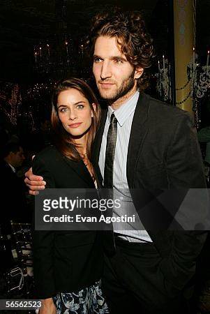 Actress Amanda Peet and her fiance, writer David Benioff attend the 2005 National Board of Review of Motion Pictures Awards reception at Tavern on...