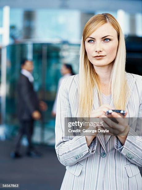 Personal Data Assistant Example Closeup Of A Businesswoman Using A Personal Data Assistant High-Res ...