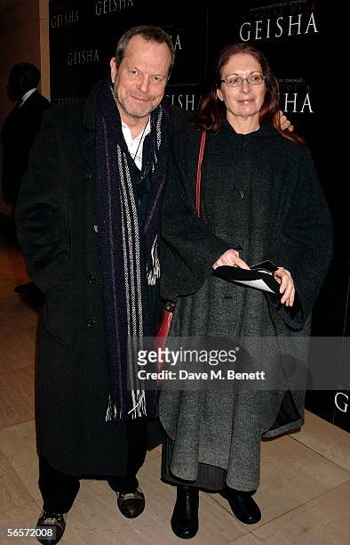 Director Terry Gilliam and his wife Maggie Weston arrive at a reception prior to the UK premiere of "Memoirs Of A Geisha" at the Washington Hotel...