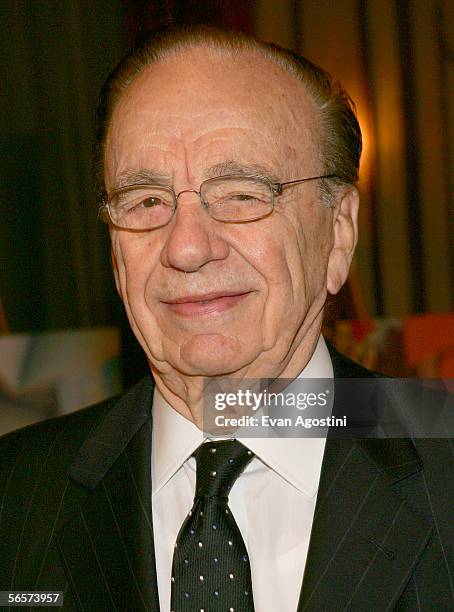 Honoree Rupert Murdoch, chairman of News Corp., attends the Simon Weisenthal Center ceremony in his honor at The Waldorf Astoria on January 11, 2006...