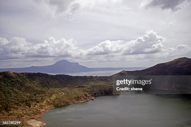 crater taal landscape - tagaytay stock pictures, royalty-free photos & images