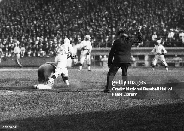 Fred Merkle of the Chicago Cubs against the Boston Red Sox during the 1918 World Series. The Boston Red Sox won 4-2 games.