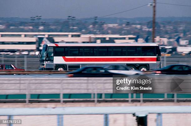 bus speeding on highway - bus handrail stock pictures, royalty-free photos & images