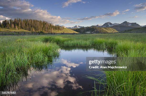 sawtooth mountains idaho - wet area stock pictures, royalty-free photos & images