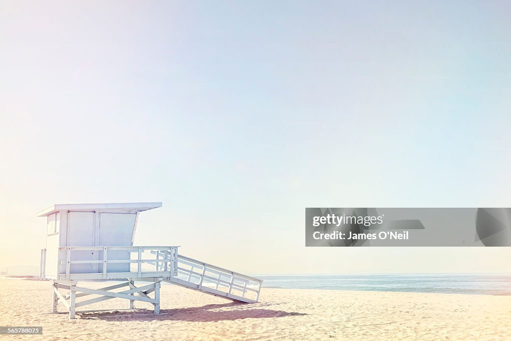 Life guard hut on beach