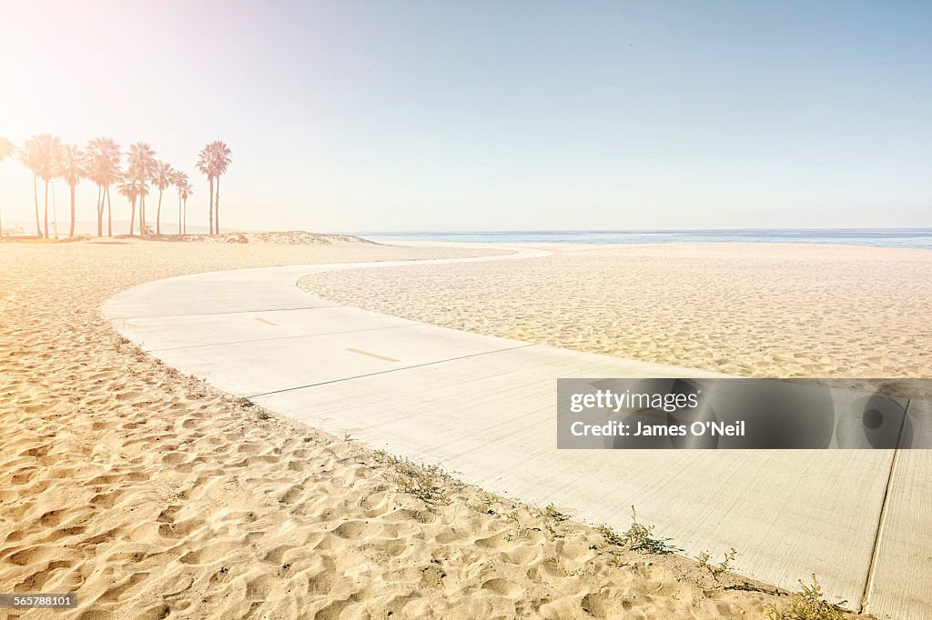 Winding path on beach