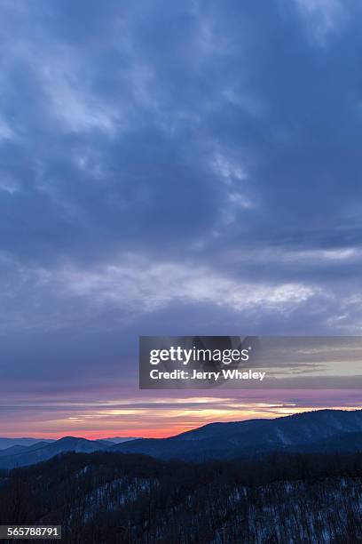 sunset in the smokies - newfound gap - fotografias e filmes do acervo