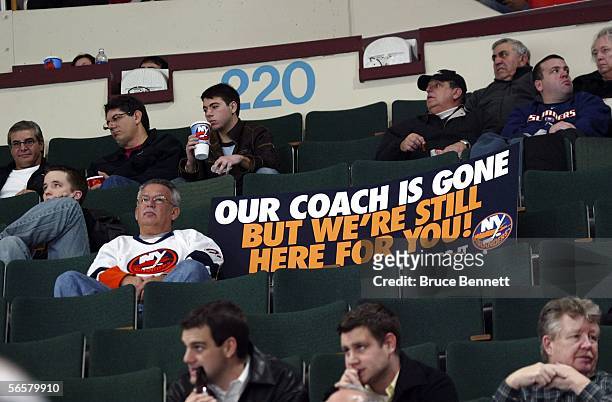 After the Islanders replaced coach Steve Stirling some fans voiced their support for the team as the New York Islanders took on the Calgary Flames on...