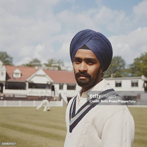 Indian cricketer and member of the Indian national cricket team, Bishan Singh Bedi pictured at Worcestershire County Cricket Club ground at New Road,...