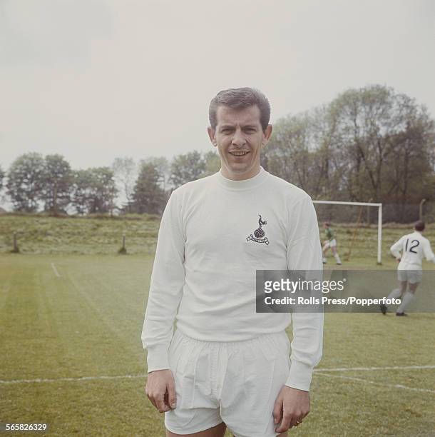 English footballer and midfielder with Tottenham Hotspur, Alan Mullery pictured at Spurs training ground circa 1967.