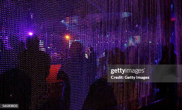 View from inside one of the VIP rooms during the grand opening of the Seamless Adult Ultra Lounge early December 18, 2005 in Las Vegas, Nevada.