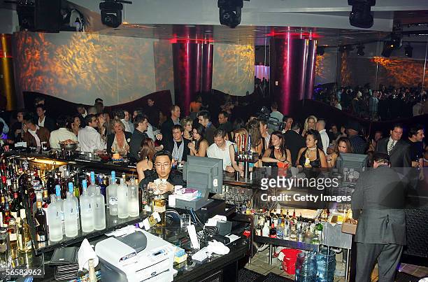 Bar area is shown during the grand opening of the Seamless Adult Ultra Lounge early December 18, 2005 in Las Vegas, Nevada.