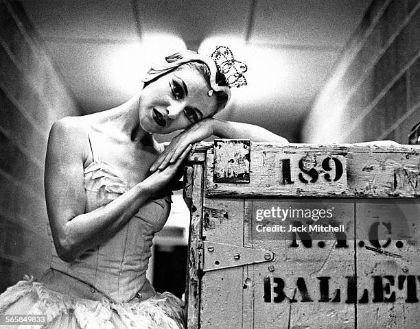 Ballerina Violette Verdy backstage, 1968. Photo by Jack Mitchell/Getty Images.