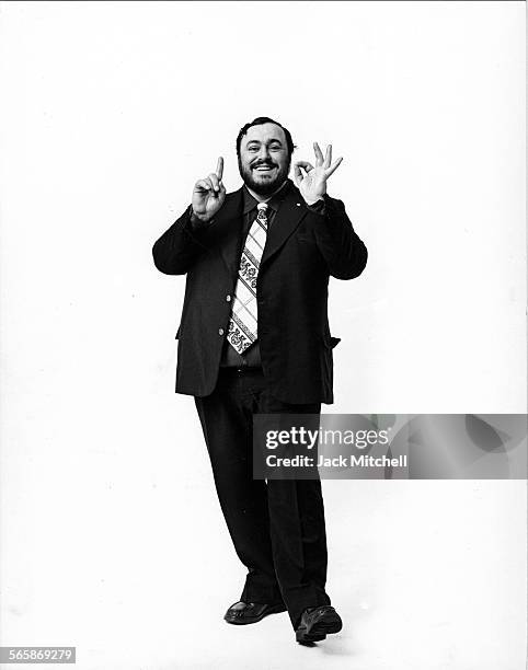 Italian operatic tenor Luciano Pavarotti, 1976. Photo by Jack Mitchell/Getty Images.