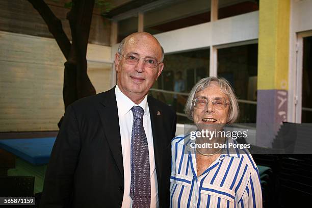 Attorney Yair Green and former Israeli Supreme Court Justice Dalia Dorner pose together at the annual meeting of the Board of Governors of the...