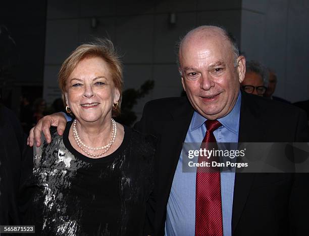 Portrait of former President of the Supreme Court of Israel Justice Dorit Beinisch and her husband, attorney Yeheskell Beinisch, as they attend the...