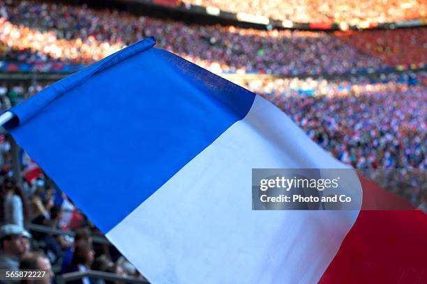 french flag at stadium - co supported stock pictures, royalty-free photos & images