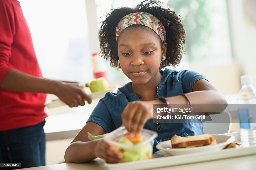 Student Eating Visual Black Students Eating Lunch In School Cafeteria High-Res Stock Photo ...