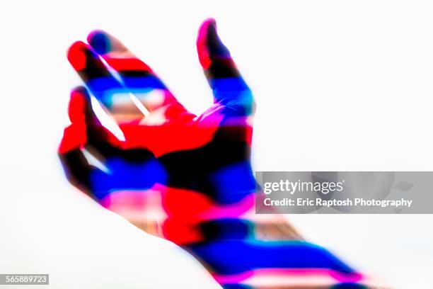 thermal image of hand of caucasian man - 熱映像 ストックフォトと画像