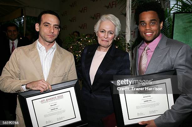 Creator/executive producer Ethan Reiff, Director and CEO of AFI Jean Picker Firstenberg and actor Michael Ealy attend the AFI Awards Luncheon 2005...