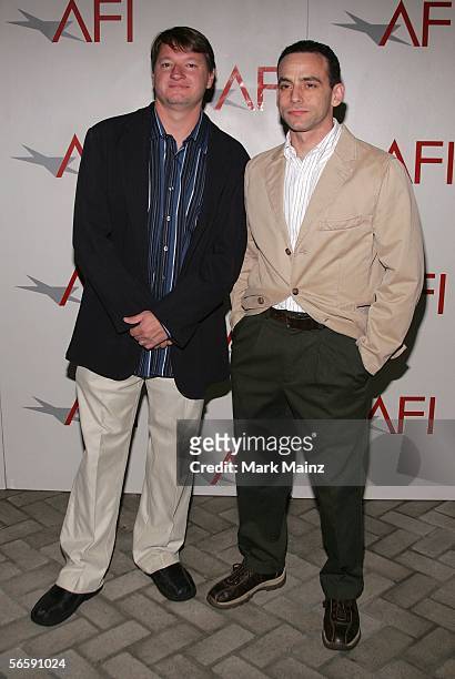 Writer's Cyrus Voris and Ethan Reiff arrive at the AFI Awards Luncheon 2005 held at the the Four Seasons Hotel on January 13, 2006 in Los Angeles,...