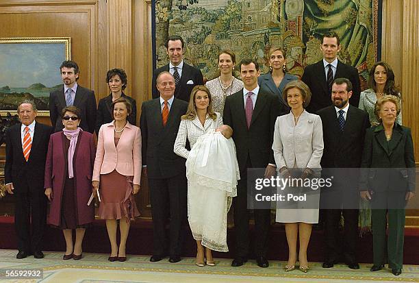 Princess Letizia's grandparents Francisco Rocasolano and Enriqueta Rodriguez, Princess Letizia's mother Paloma Rocasolano, Spain's King Juan Carlos,...