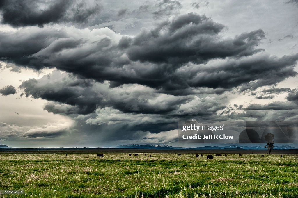 Storm over Jackson Hole valley