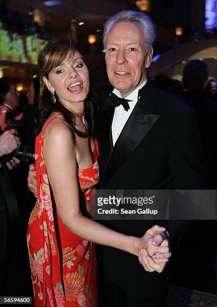 Actress Maren Gilzer and Egon F. Freiheit dance at the 33rd annual German Film Ball at the Bayerische Hof Hotel on January 14, 2006 in Munich,...