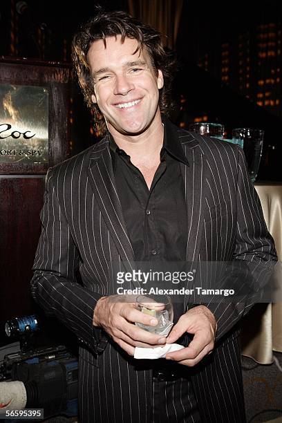 Actor David James Elliot poses at the Miami Beach Chamber Of Commerce Gala Hosted By Pat O?Brien at the Eden Roc hotel on January 14, 2006 in Miami...